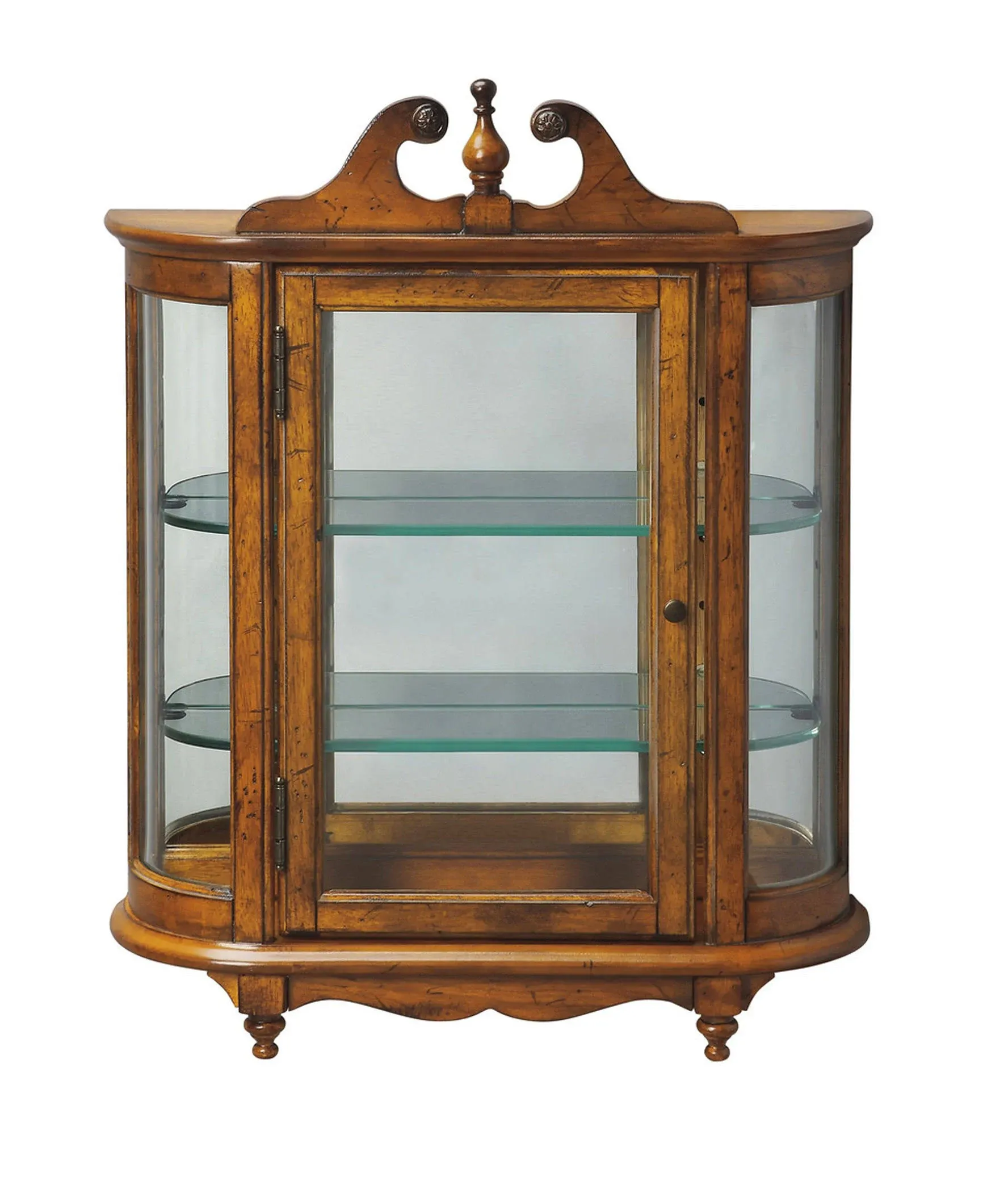 Melinda Vintage Oak Wall Curio by Butler Specialty