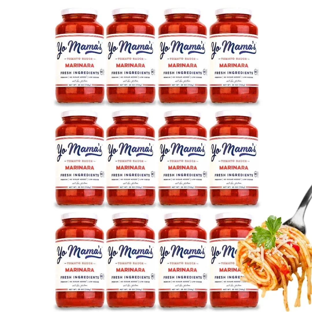 Yo Mama's Foods Keto Marinara Pasta Sauce - Pack of (12) - No Sugar Added, Low ...