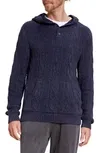 Shop Barefoot Dreams Men's Hooded Henley Sweater In Indigo