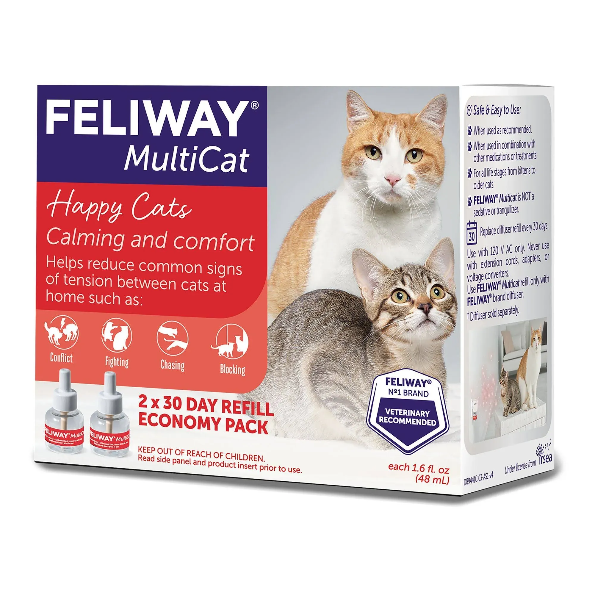 Feliway MultiCat Calming Pheromone Diffuser Refill Pack for Cats