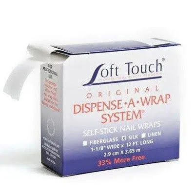 Soft touch Dispense A Wrap System Self Stick Nail Wraps - Silk 1-1/8&#034; x 12 feet