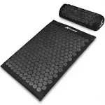 ProsourceFit Acupressure Mat and Pillow Set - Black/Black