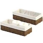 Hosroome Bathroom Wicker Baskets for Organizing Toilet Paper Basket Storage Basket for Toilet Tank Top Decorative Basket for Closet, Bedroom,