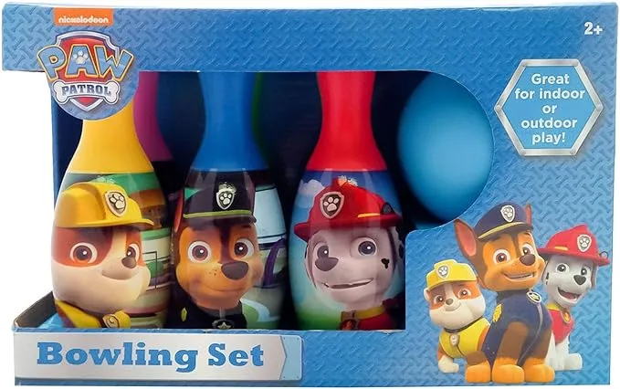 Paw Patrol Bowling Set Toy Gift Set For Kids Indoor Outdoor Fun 6 Pins 1 Ball