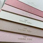 RUN2PRINT (36 Pack) Thank You Cards with Envelopes & Stickers - Elegant Dusty Pink Emboss Gold Foil Pressed - Blank Notes Wedding, Bridal, Baby Shower