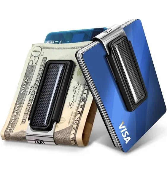 Money Clip - Minimalist Slim Wallet Alternative for Front Pocket Carry - Cash and Credit Card Holder for Men