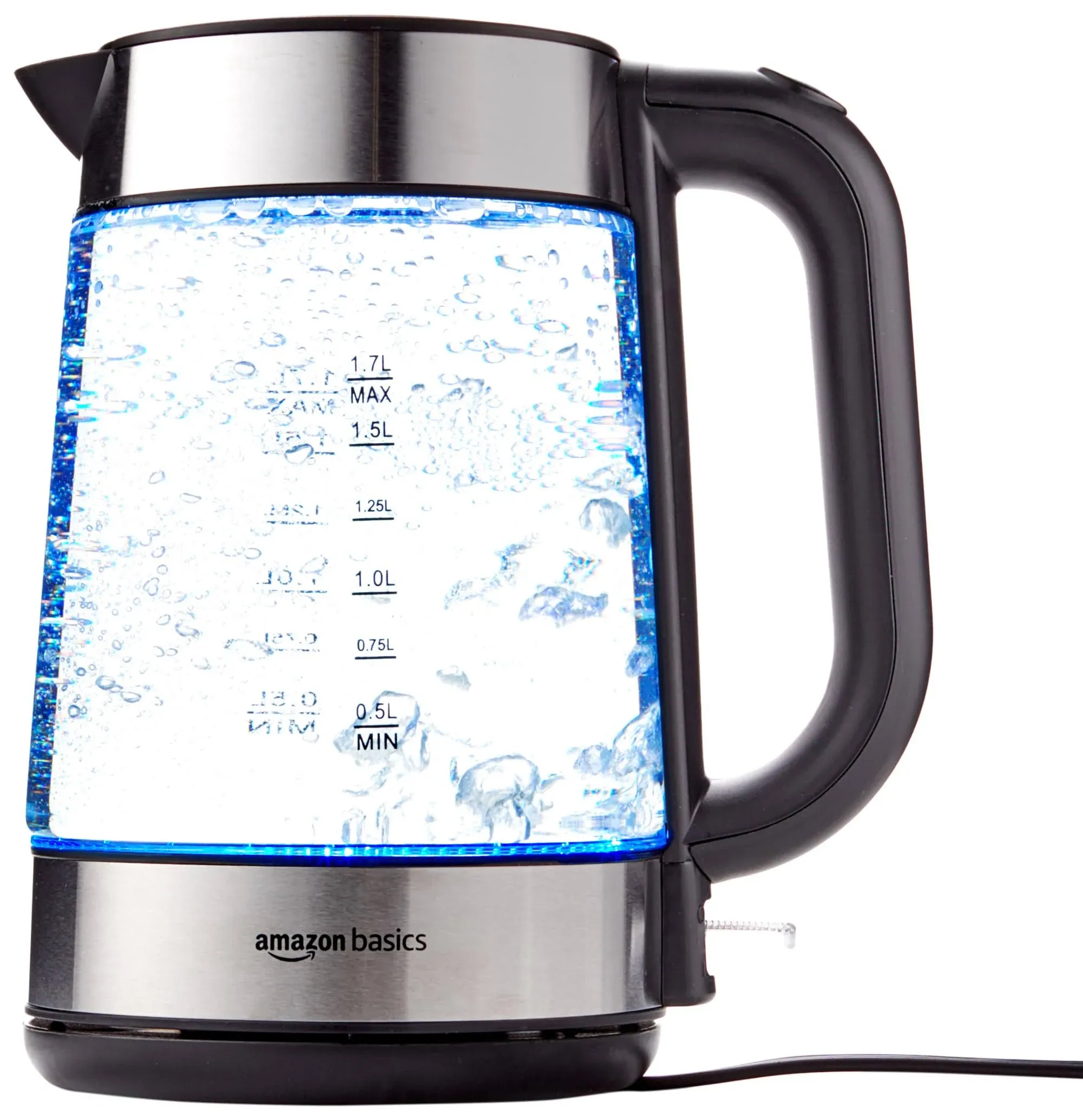 Basics Electric Gl and Steel Kettle - 1.7 Liter