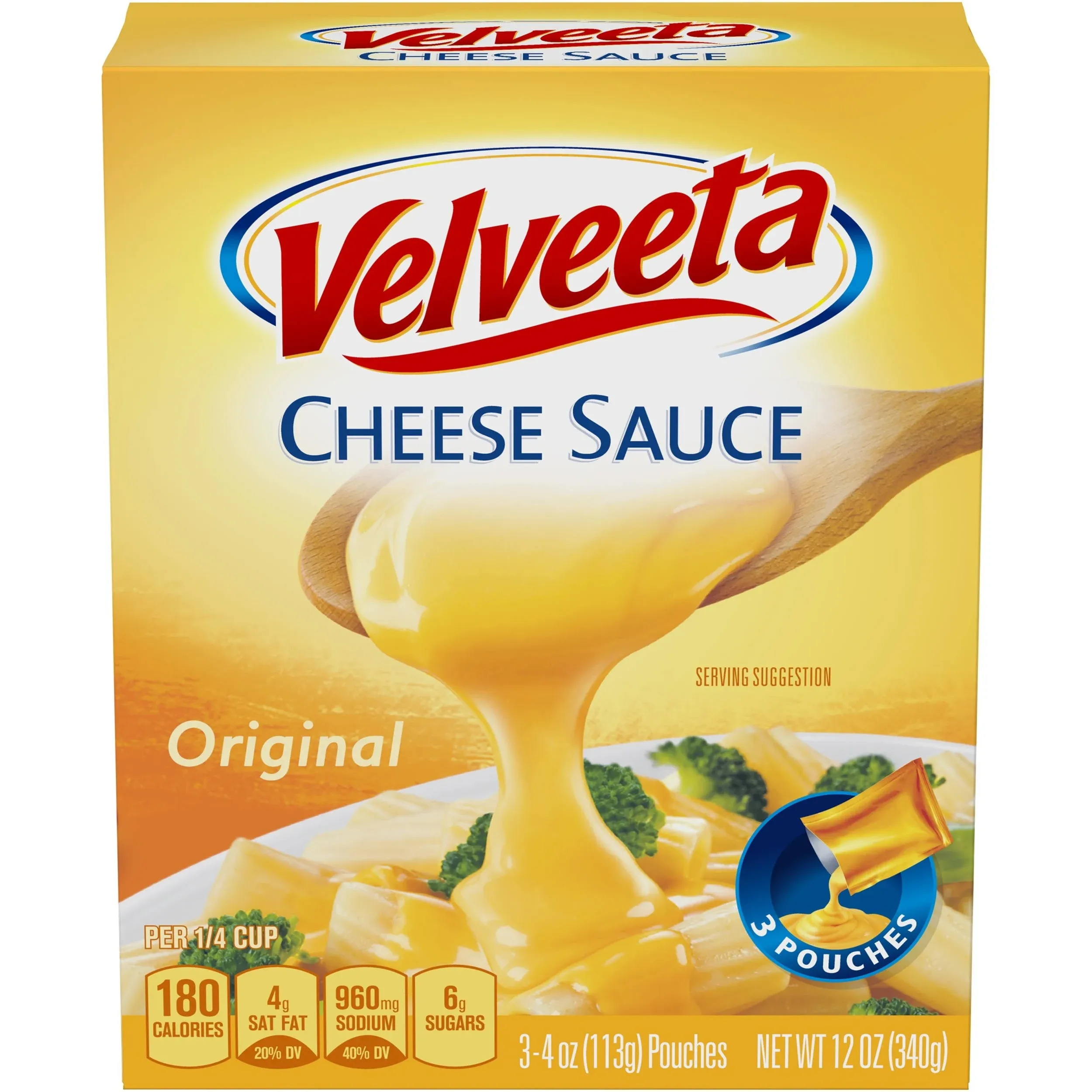 Velveeta Cheese Sauce, Original - 3 pack, 4 oz pouches