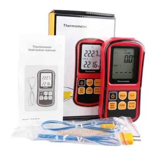 Digital 2 Channels K-Type Thermometer 2 Thermocouples -501300ac -5823