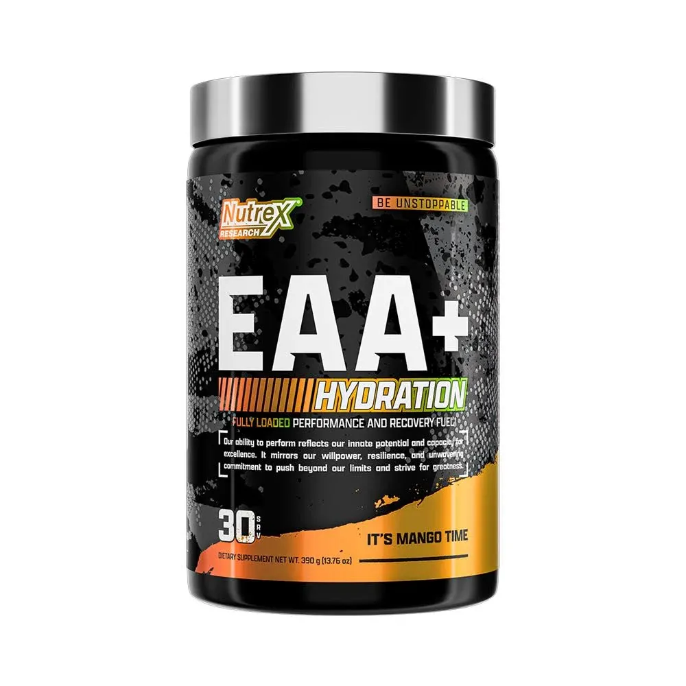 Nutrex Research EAA Hydration | EAAs + BCAA Powder | Muscle Recovery, Strength, Muscle Building, Endurance | 8G Essential Amino Acids + Electrolytes | 30 Servings (Fruit Punch)