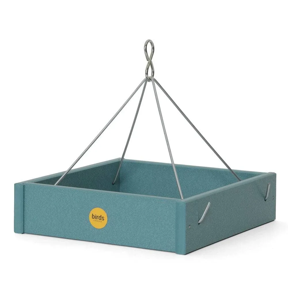 Birds Choice Small Hanging Platform Bird Feeder in Blue Recycled Plastic