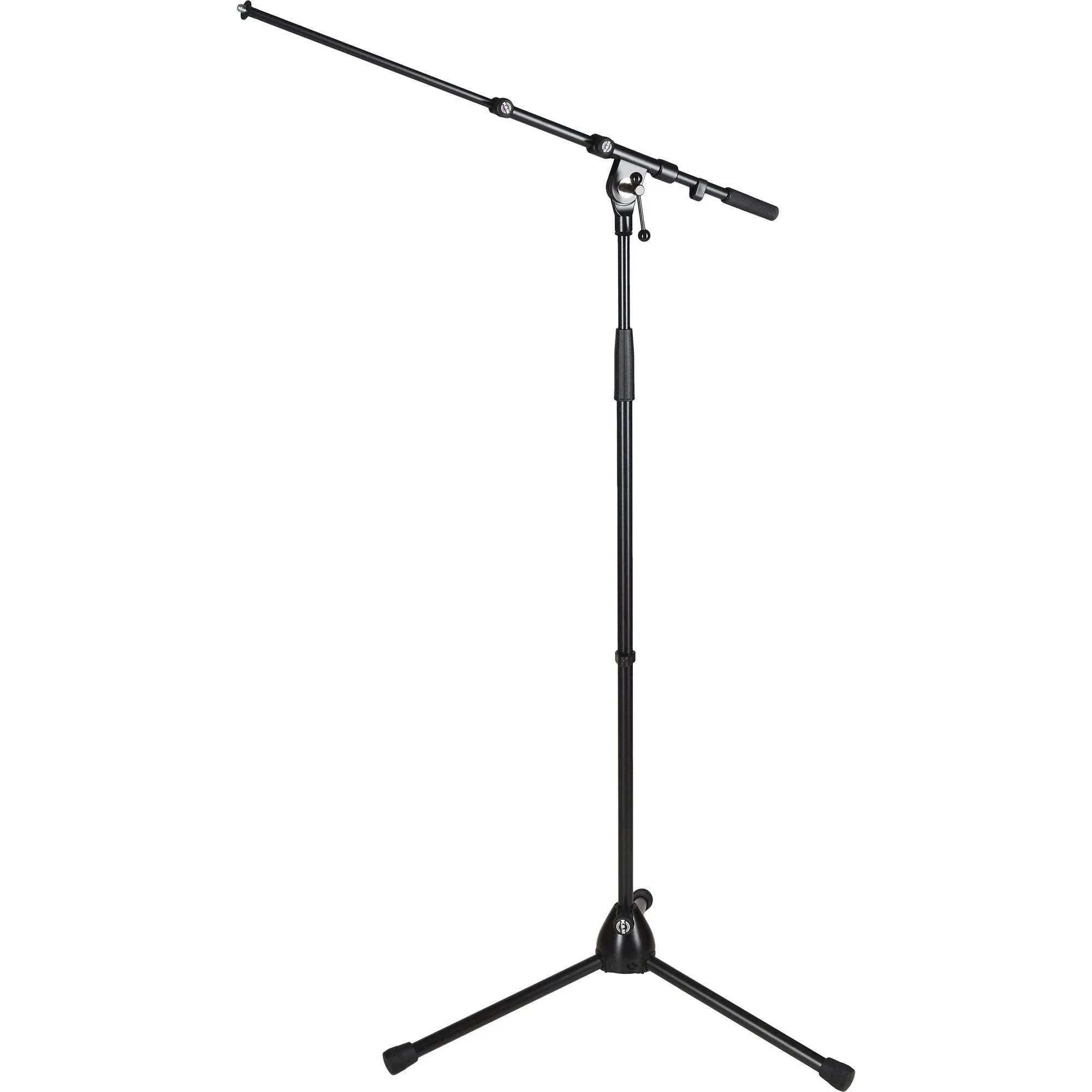 K&M König & Meyer 21090.500.55 Tripod Microphone Stand | Adjustable Telescoping 2-Piece Boom Arm | Professional Grade | Heavy Duty with Folding Leg Base | German Made Black