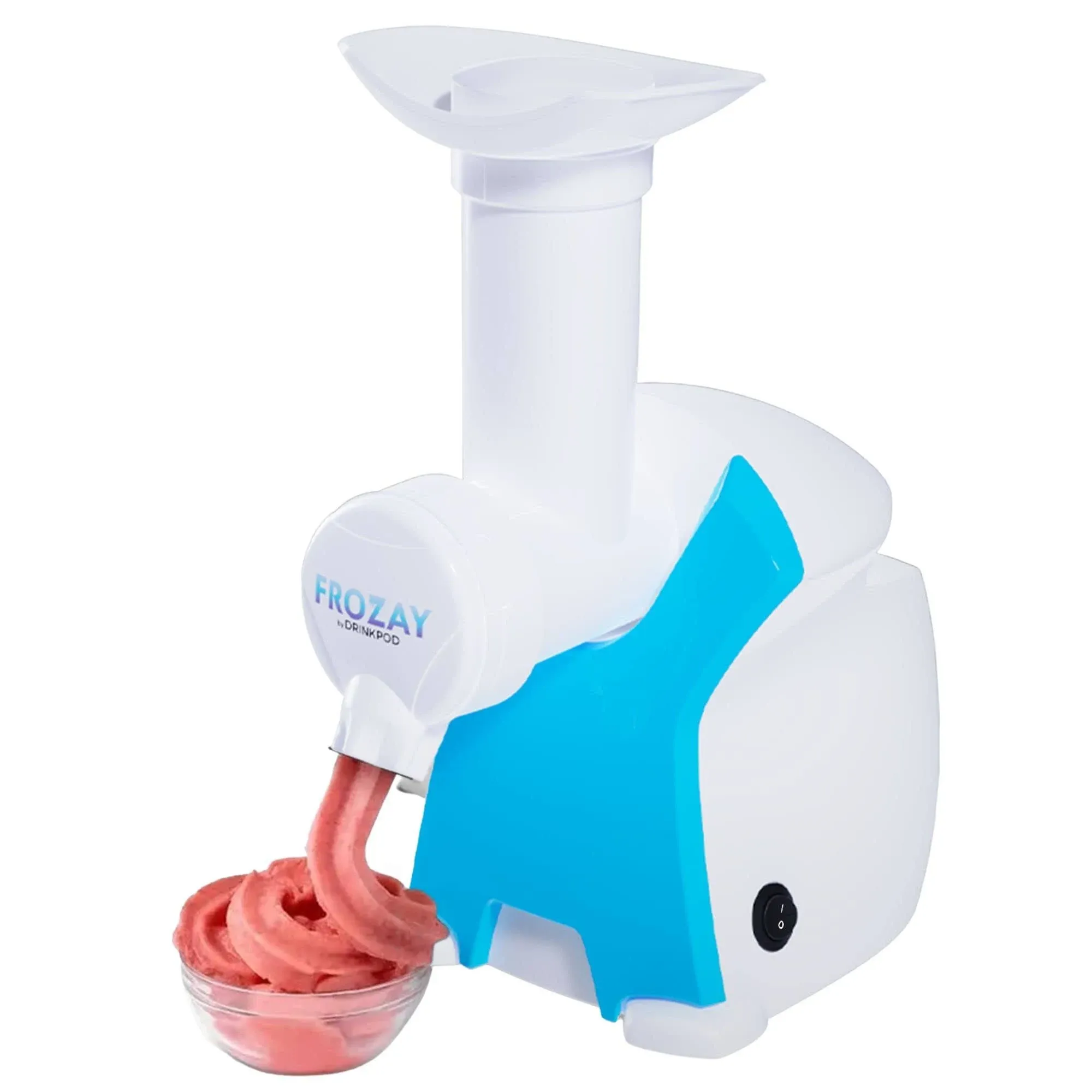 Drinkpod Frozay: The Ultimate Healthy Frozen Dessert Maker - Dairy-Free, Vegan Ice Cream, Soft Serve Frozen Yogurt, Fruit Sorbet, and Sherbet Machine with Simple One Push Operation With Recipe Book