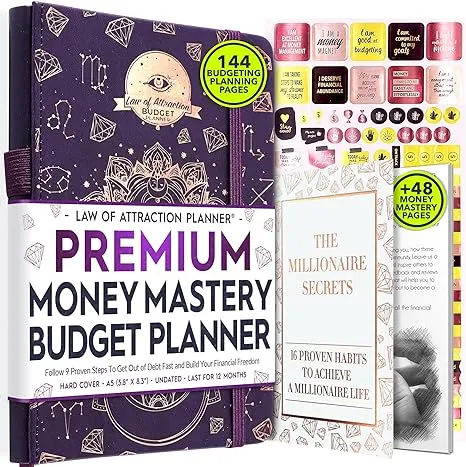 Financial Planner, Monthly Budget Planner and Monthly Bill Organizer - 12 Month Journey to Financial Freedom, Monthly Budget Book Planner, Money Saving Book a Budgeting Planner or Finance Planner