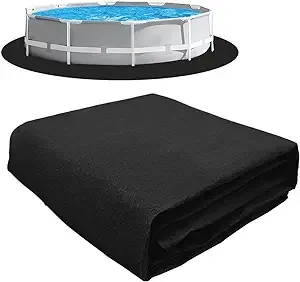 15 Foot Round Swimming Pool Liner Pad Pre-Cut Pool Pads for Above Ground Pool, Extends Life of The Liner, Puncture Resistant, Durable Felt Eco-Friendly Material, Black