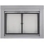 Pleasant Hearth Alpine Masonry Fireplace Glass Door Lg BLK AN-1012