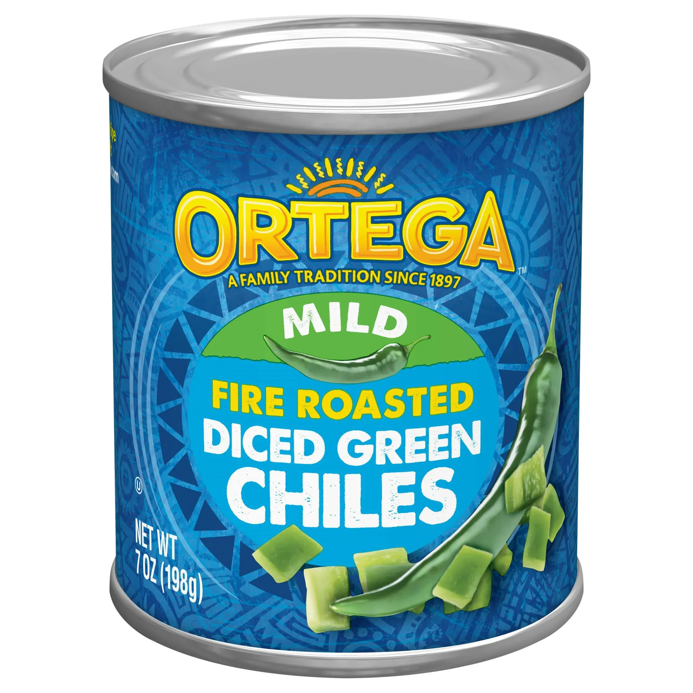 Ortega Green Chiles, Fire Roasted, Mild, Diced - 4 oz