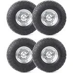 AR-PRO 4.10/3.50-4&#034; Flat Free Tire and Wheel 4-Pack - 10 Inch Solid Rubber Tires