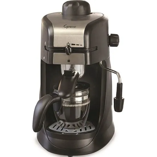 Capresso Steam PRO Espresso and Cappuccino Machine, 4-Cup, Stainless Steel/Black