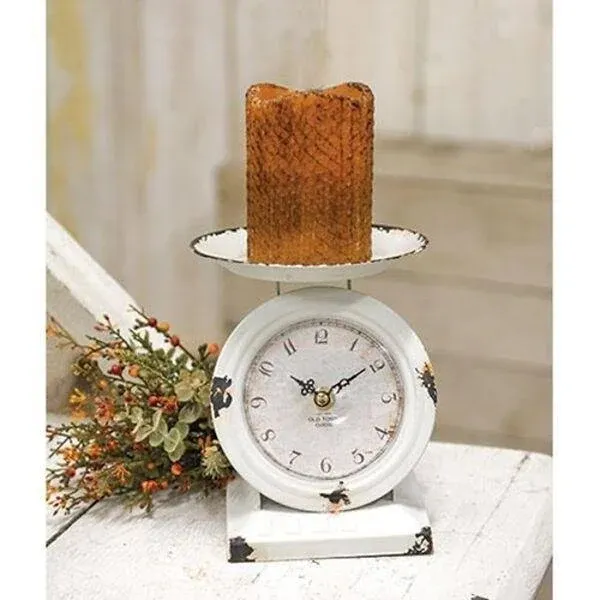 Farmhouse White Old Town Scale Clock