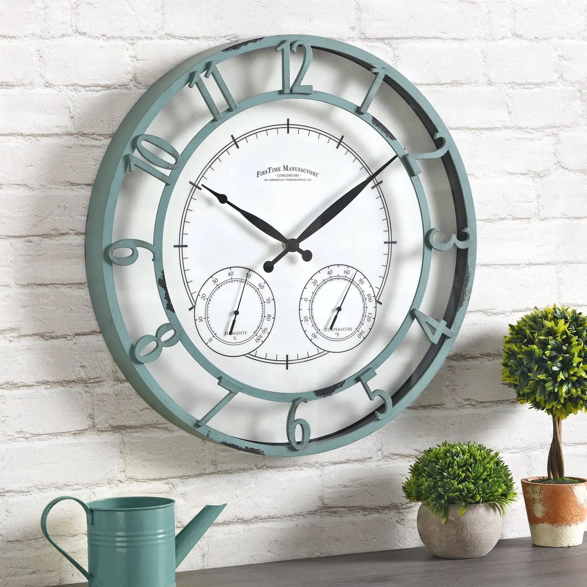 Laguna Teal Outdoor Wall Clock | Kirklands Home