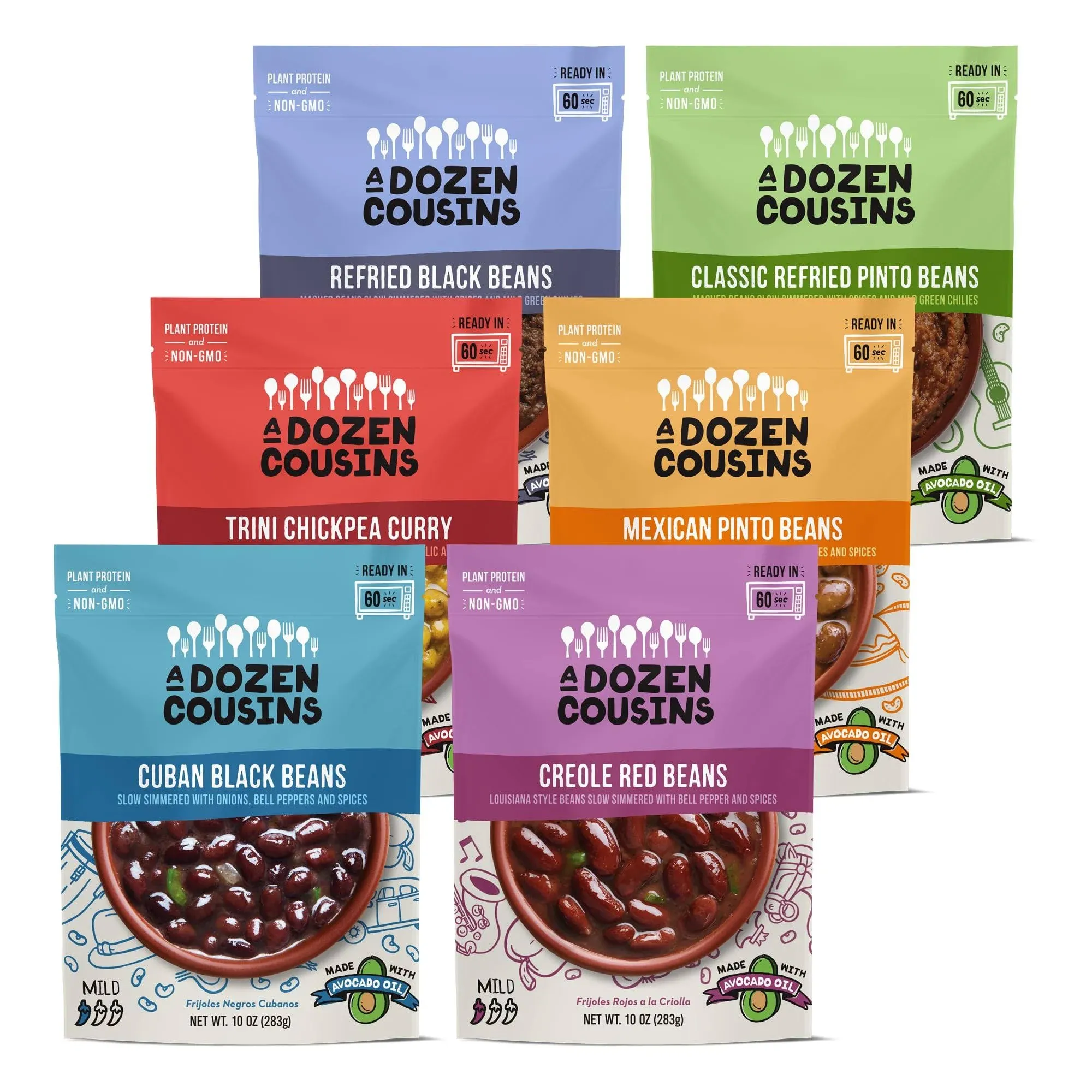 A Dozen Cousins Meals A Dozen Cousins Seasoned Beans Vegan and Non-GMO Meals ...