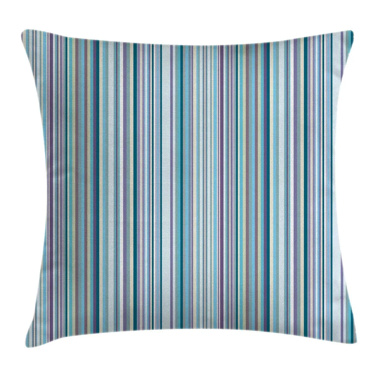 Ambesonne Striped Throw Pillow Cushion Cover, Blue Purple Teal Aqua Lavender ...