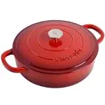 Crock-Pot Crock Pot Artisan Enameled Cast Iron Braiser W/Lid, 5 Quart, Scarlet Red