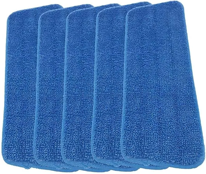 Microfiber Spray Mop Replacement Heads for Wet/Dry Mops Compatible with Bona Floor Care System (5 Pack)