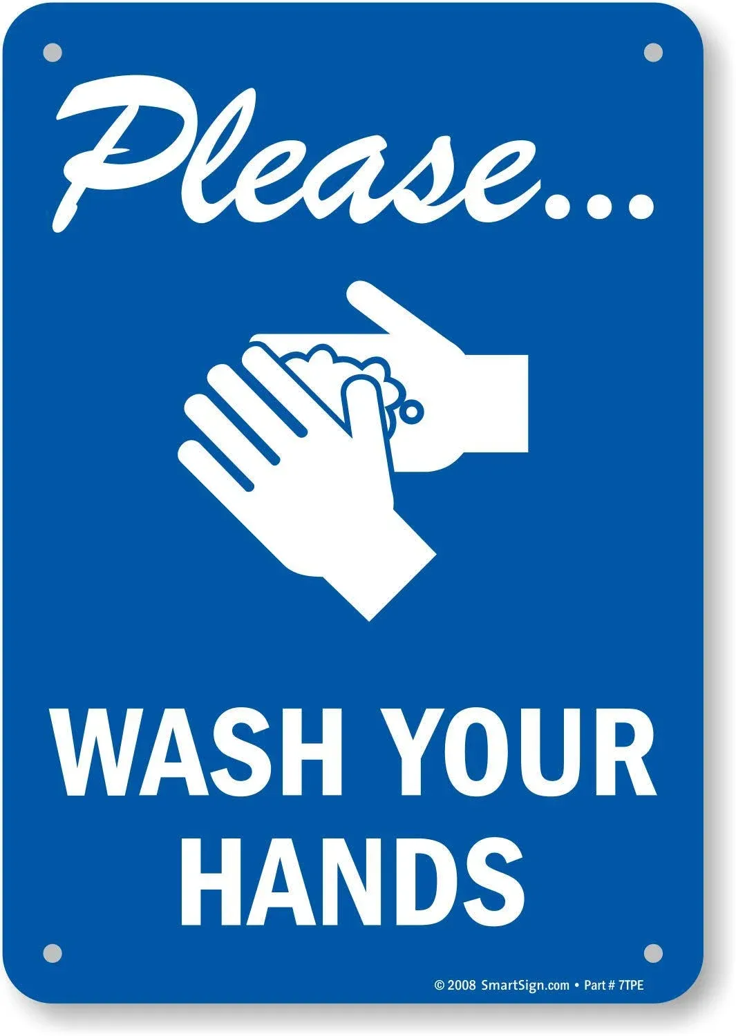 SmartSign &#034;Please Wash Your Hands&#034; Sign | 7&#034; x 10&#034; Plastic