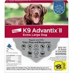 Dog Flea Treatment - K9 advantix II for XL Dogs Over 55 lbs - 2 monthly doses