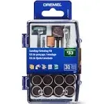 Dremel 727-01 Sanding & Grinding Rotary Tool Accessory Kit with Case, 31-Piece – Includes Grinding Stones, Sanding Bands, Cut-Off Wheel and Mandrel