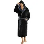 U2SKIIN Mens Hooded Robe, Plush Robes for Men Long Fleece Bathrobe