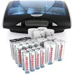 Tenergy T9688 LCD AA/AAA/C/D/9V NiMH/NiCd Battery Charger + Premium 26-Cell NiMH Rechargeable Battery 8AA/8AAA/4C/4D/2 9V Batteries