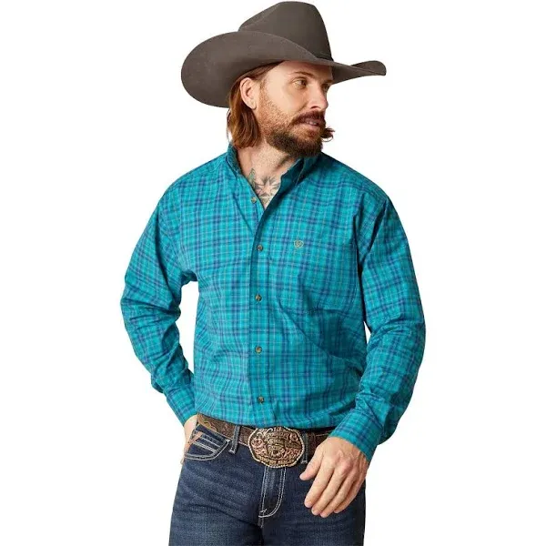 Ariat Mens Pro Brixton Long Sleeve Shirt Spellbound Teal