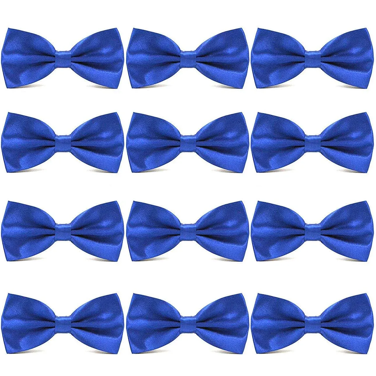 Men's Bowties Formal Satin Solid - 6/12 Pack Bow Ties Pre-tied Adjustable Ties for Men Many Colors Option in bulk