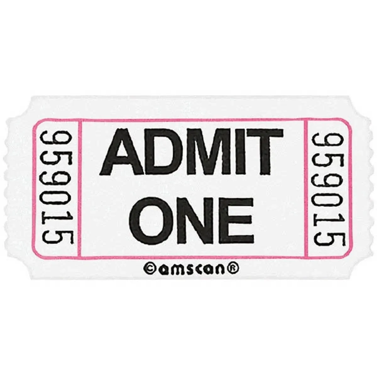 White Admit One Ticket Roll