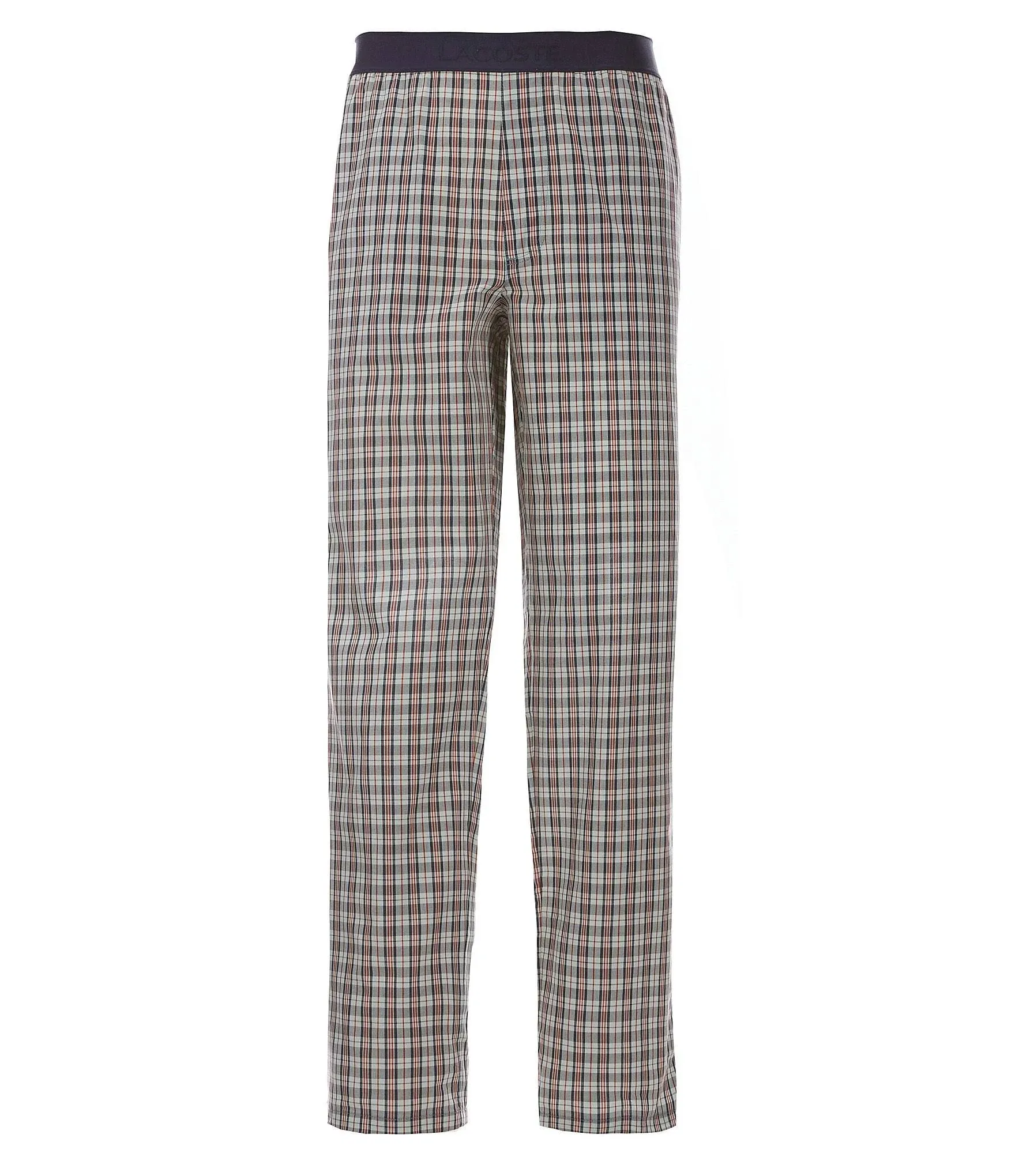 Lacoste Check Plaid Print Poplin Pajama Pants - M