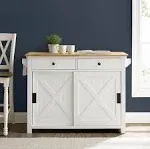 Crosley Laurel Kitchen Island Cart White/Natural