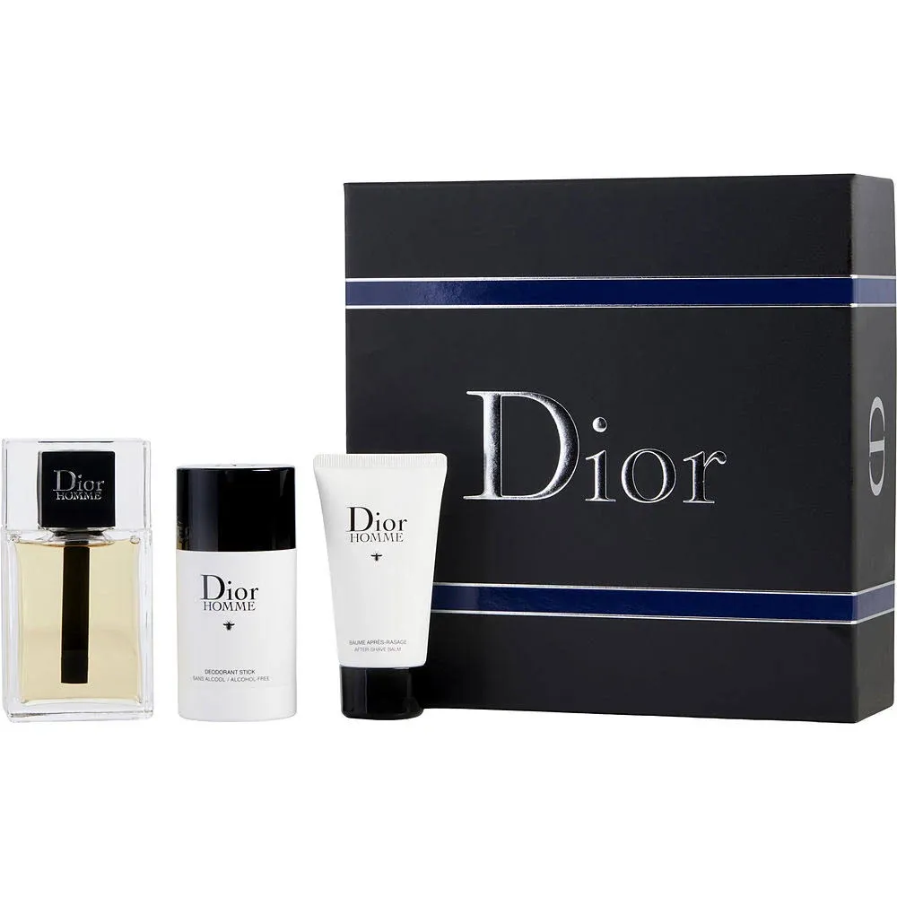 DIOR HOMME by Christian Dior EDT SPRAY 3.4 OZ &amp; AFTERSHAVE BALM 1.7 OZ &amp; DEODORANT STICK ALCOHOL FREE 2.6 OZ