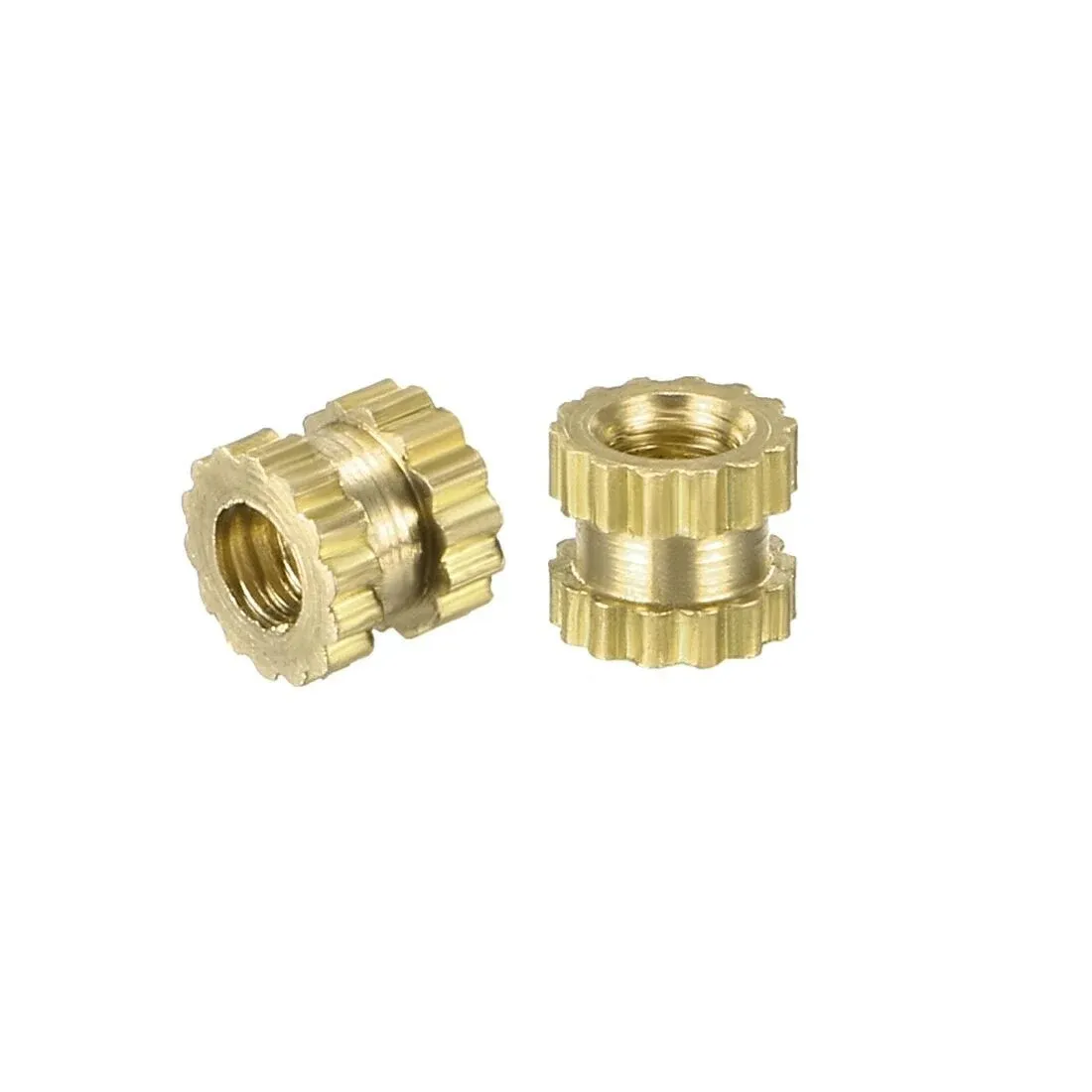 Knurled Threaded Insert, M2 x 3mm (L) x 3.2mm (OD) Female Thread Brass Embedment ...