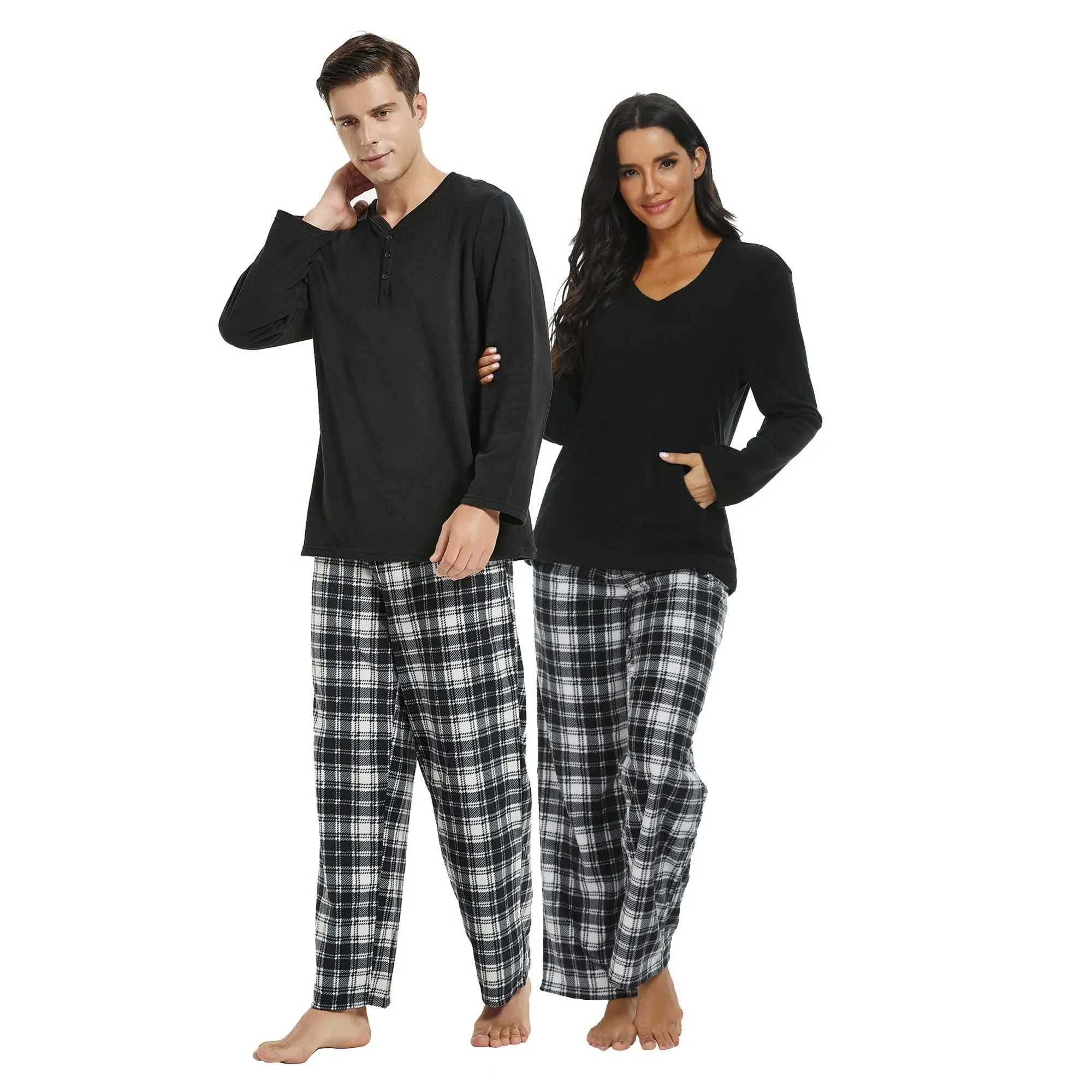 U2skiin Womens Pajama Sets, Plaid Pajamas for Women Long Sleeve Sleepwear Soft Pj ...