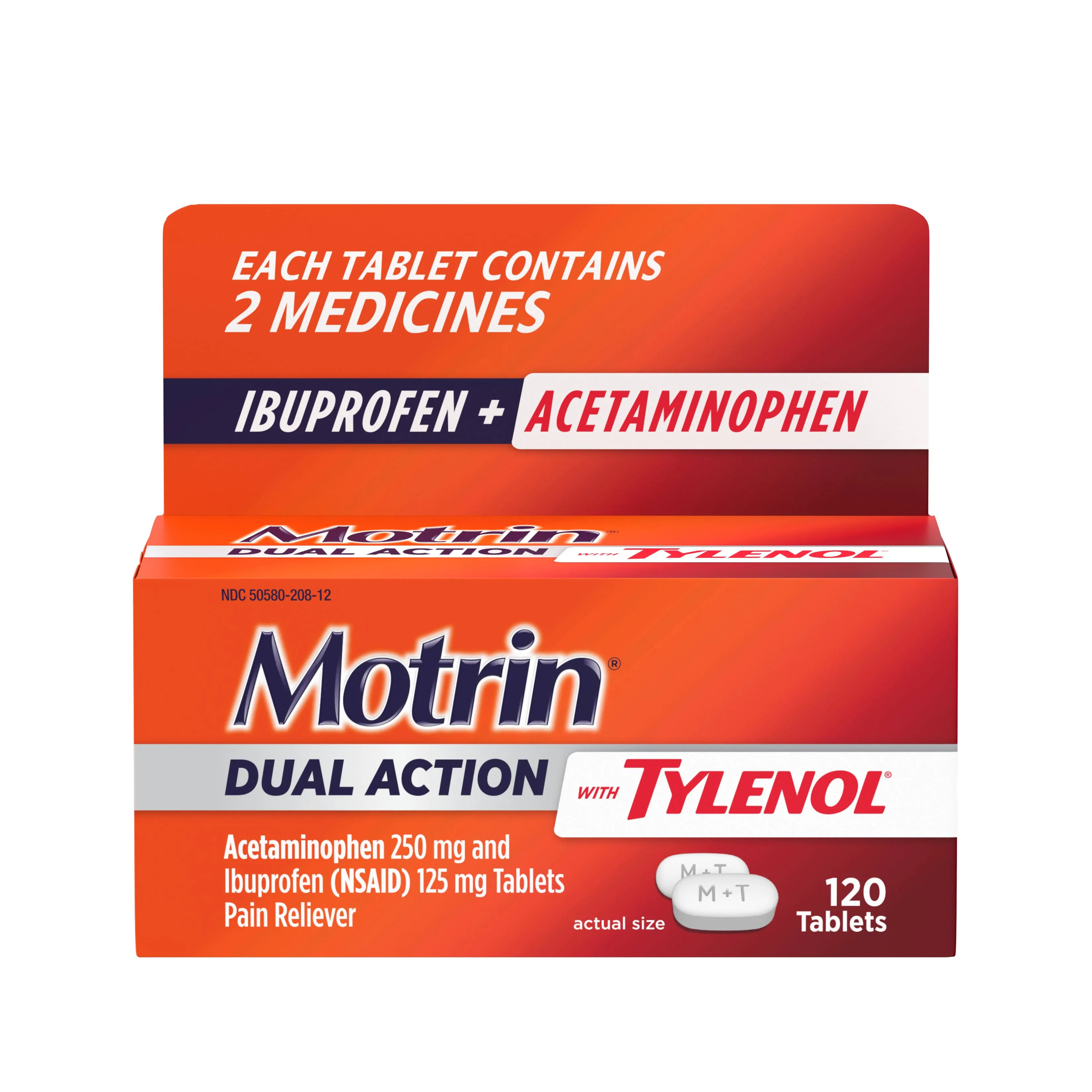 Motrin Dual Action with Tylenol Ibuprofen & Acetaminophen - 120 ct