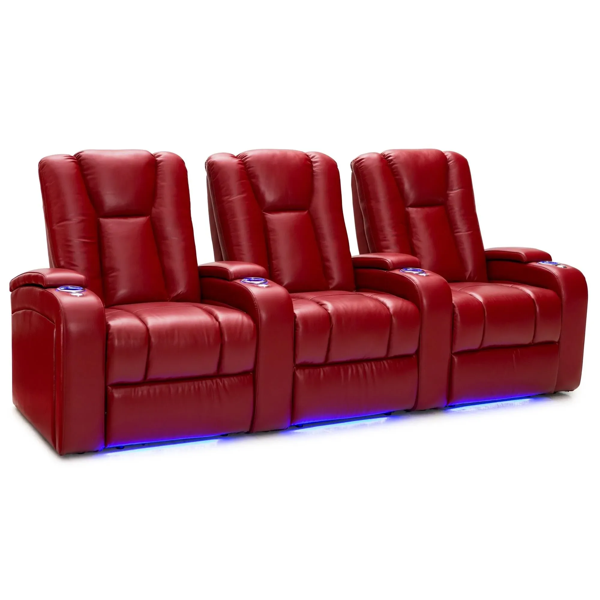 Seatcraft Serenity Home Theater Seating Black Leather 7000, Power Recline - Row of 2