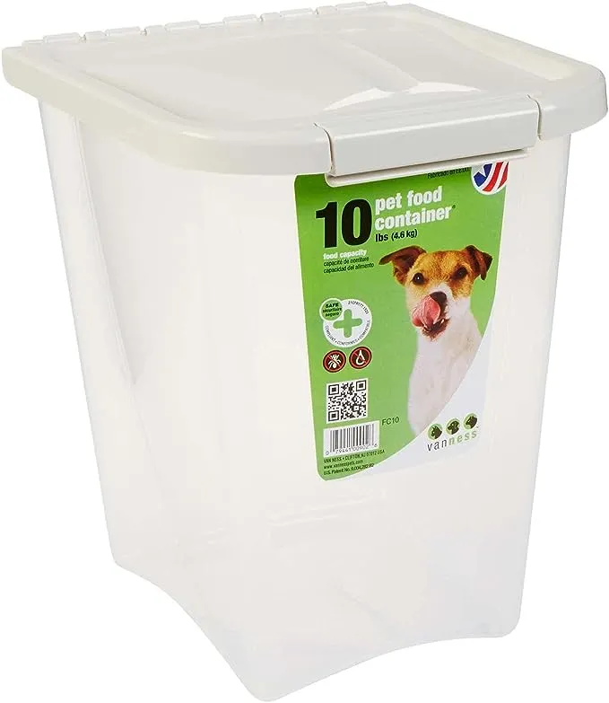 Van Ness Plastic Pet Food Container for Both Dogs and Cats, 10 lb