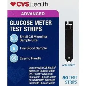 CVS Health Advanced Glucose Meter Test Strips | Diabetic Blood Test Strips - 50 ct | CVS