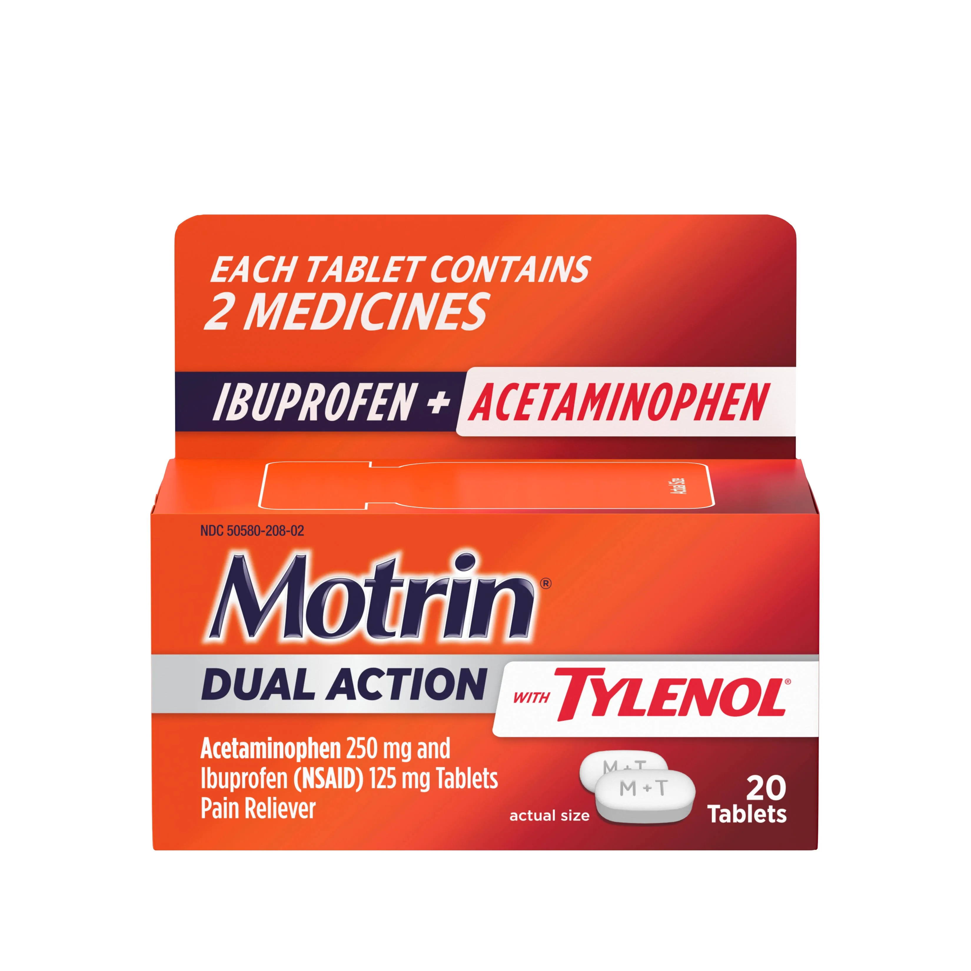 Motrin Dual Action with Tylenol - Ibuprofen & Acetaminophen - 20 ct