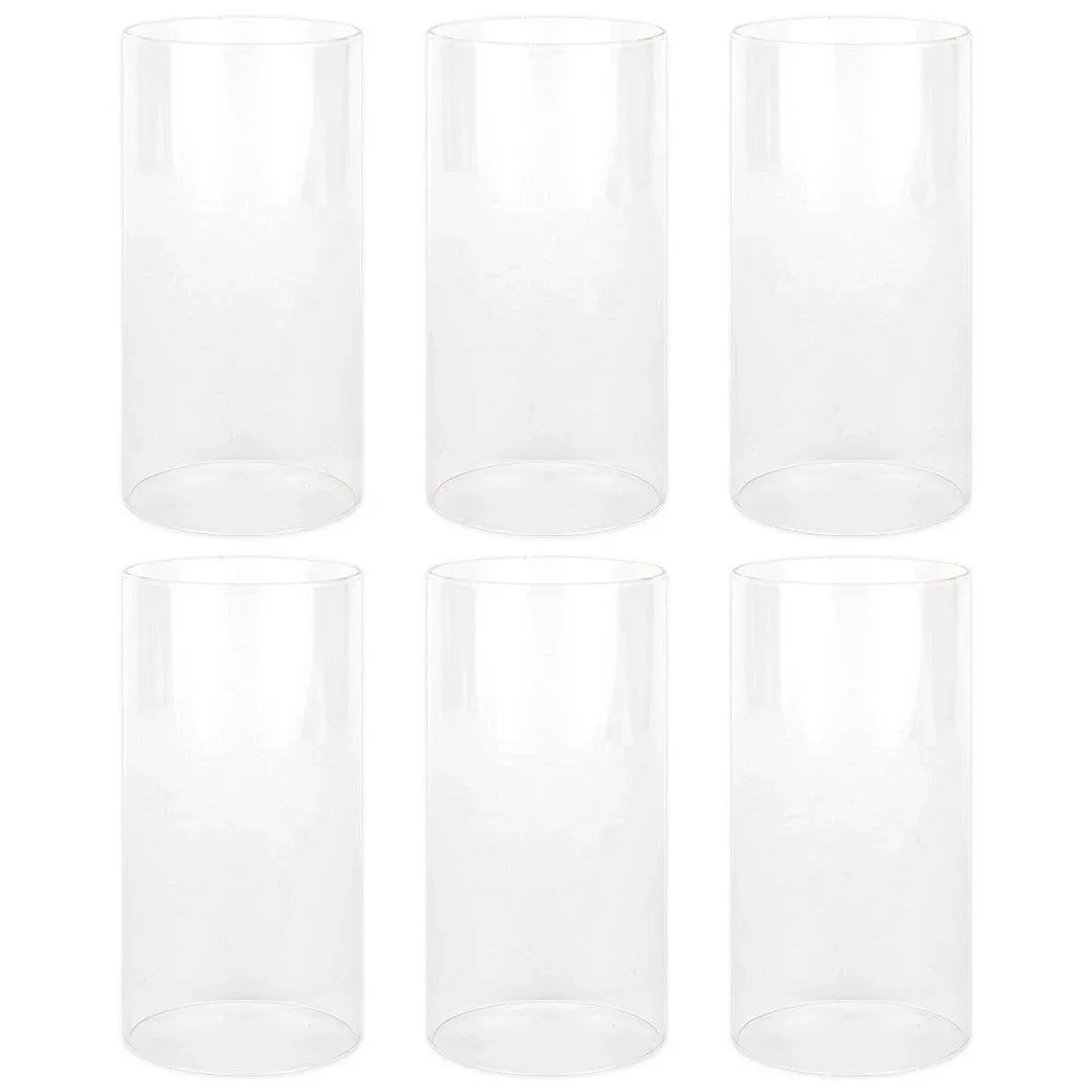 Koyal Wholesale Glass Hurricane Candle Holders, Tall Cylinder Chimney Tubes, Open ...