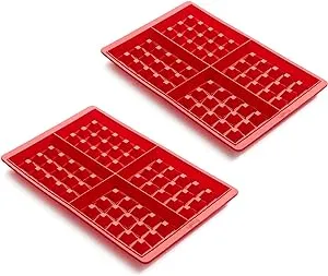 Lekue Red Silicone Waffle Mold, Set of 2