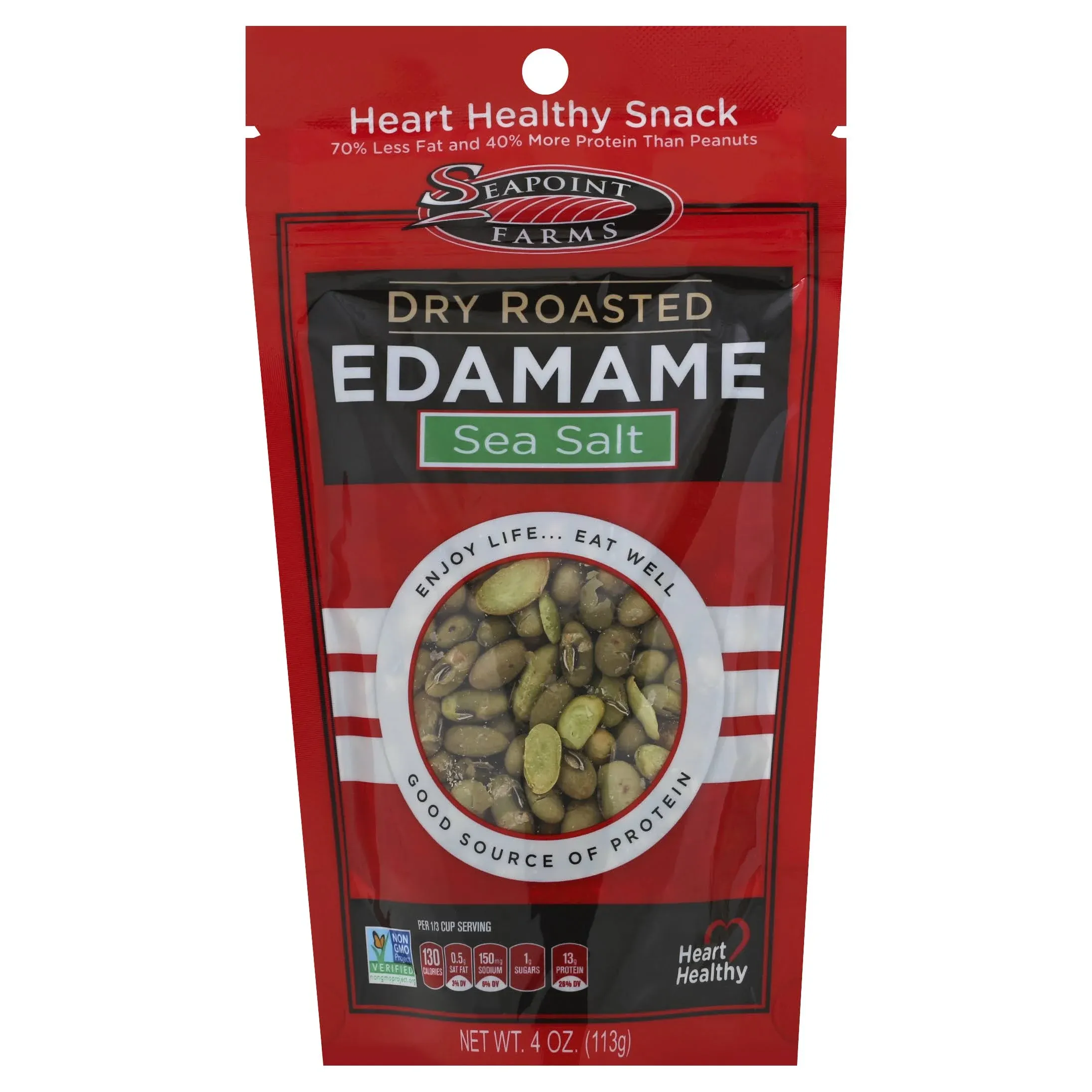 Seapoint Farms Lightly Salted Dry Roasted Edamame 4oz Bag - 12ct